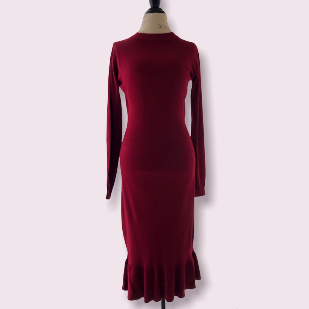 Ninovino Red Maxi Mermaid Long Sleeve Dress
